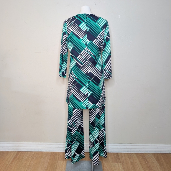 Vintage Edith Flagg‎ For I. Magnin Super 70s Wide Leg Pant Set Tunic and Pants - Picture 5 of 7